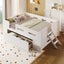 Platform Bed With Guardrail And Drawer