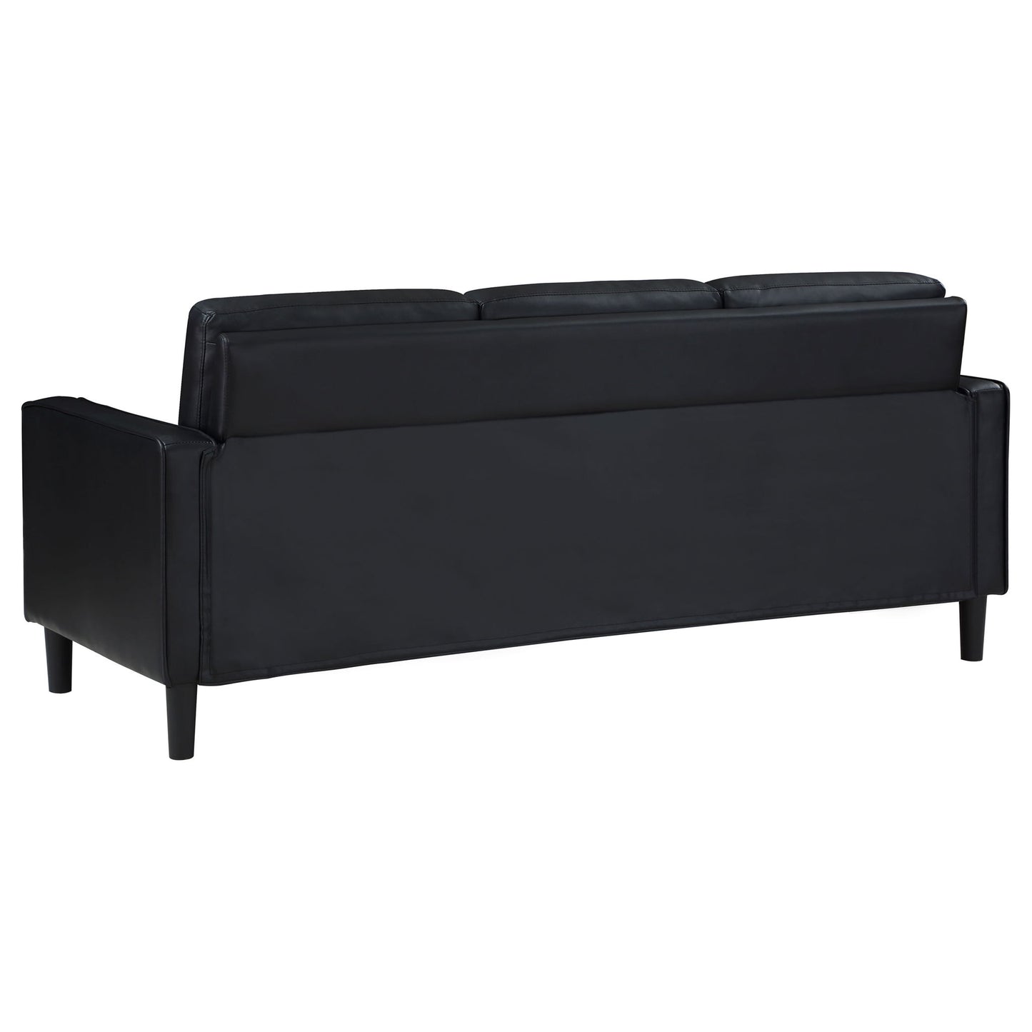 Weld 3 Piece Upholstered Track Arm Sofa Set - Black