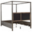 Sundance - Queen Canopy Bed With Upholstered Headboard - Dark Brown