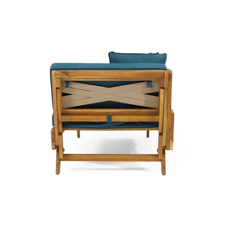 Outdoor Acacia Wood Expandable Daybed With Cushions