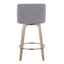 Toriano - Modern Design Fixed Height Counter Stool With Swivel With Round Footrest (Set of 2)