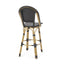 Outdoor Rattan And Aluminum French Barstools (Set of 2)