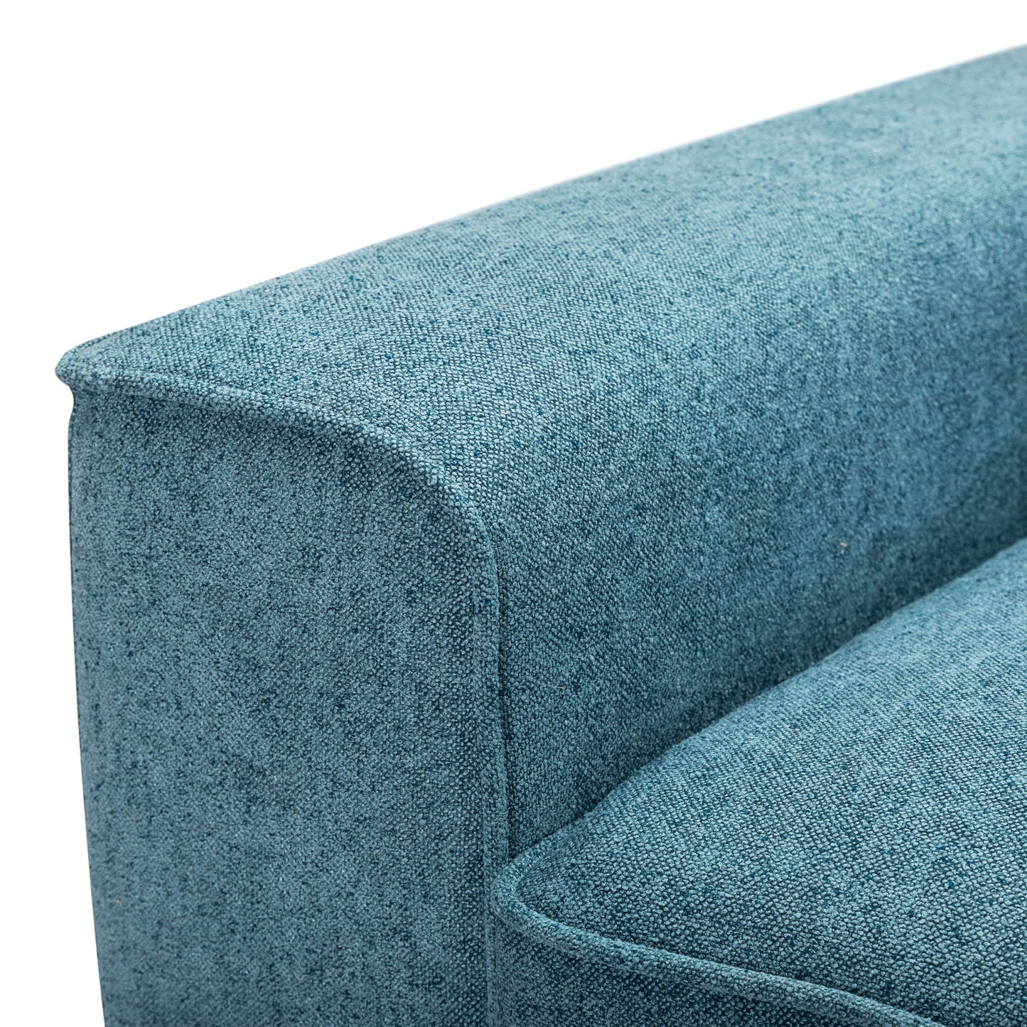 Modern Fabric Sofa With Cushions, Sleek Arm Design