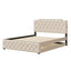 Upholstered Platform Bed With Trundle And 2 Sets Of USB Ports On Each Side, Fabric