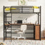 Loft Bed & 3 Layers Of Shelves And L-Shaped Desk
