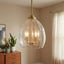 Zen - 5 Pendant Chain Hanging Light - Clear / Gold