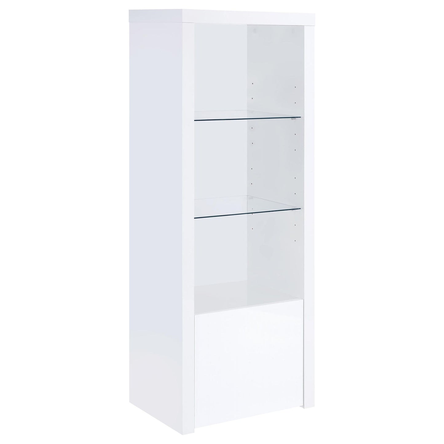 Lance - 3 Piece TV Entertainment Center With Shelves - Gloss White