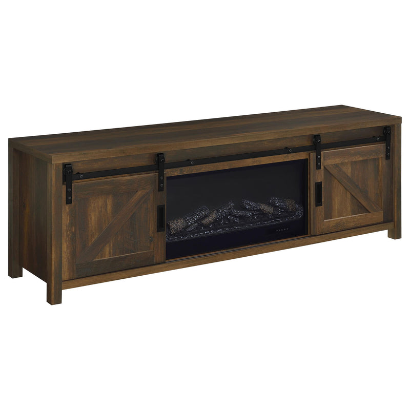 Clover - Fireplace TV Stand - Brown