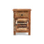 Recycled Wood Side Table With Drawer And Door - Natural