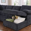 Nyhan - Upholstered Corner Sectional With Pull Out Loveseat And Storaged Chaise