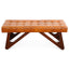 Mia - Bench With Buttons - Brown / Rustic