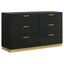 5 Piece California King Bedroom Set With Upholstered Headboard - Black