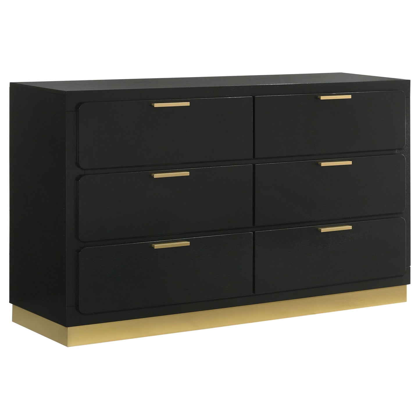 5 Piece California King Bedroom Set With Upholstered Headboard - Black
