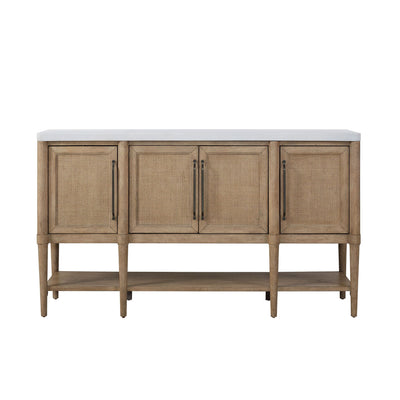Cement Topped Server With Cane Insets - Sand