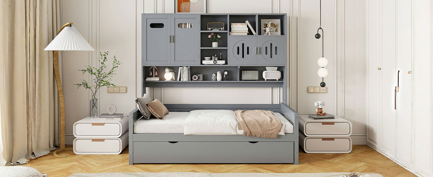 Daybed & All-In-One Cabinet And Shelf