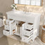 Bathroom Vanity & Sink, 6 Soft Close Drawers & Double Doors - White