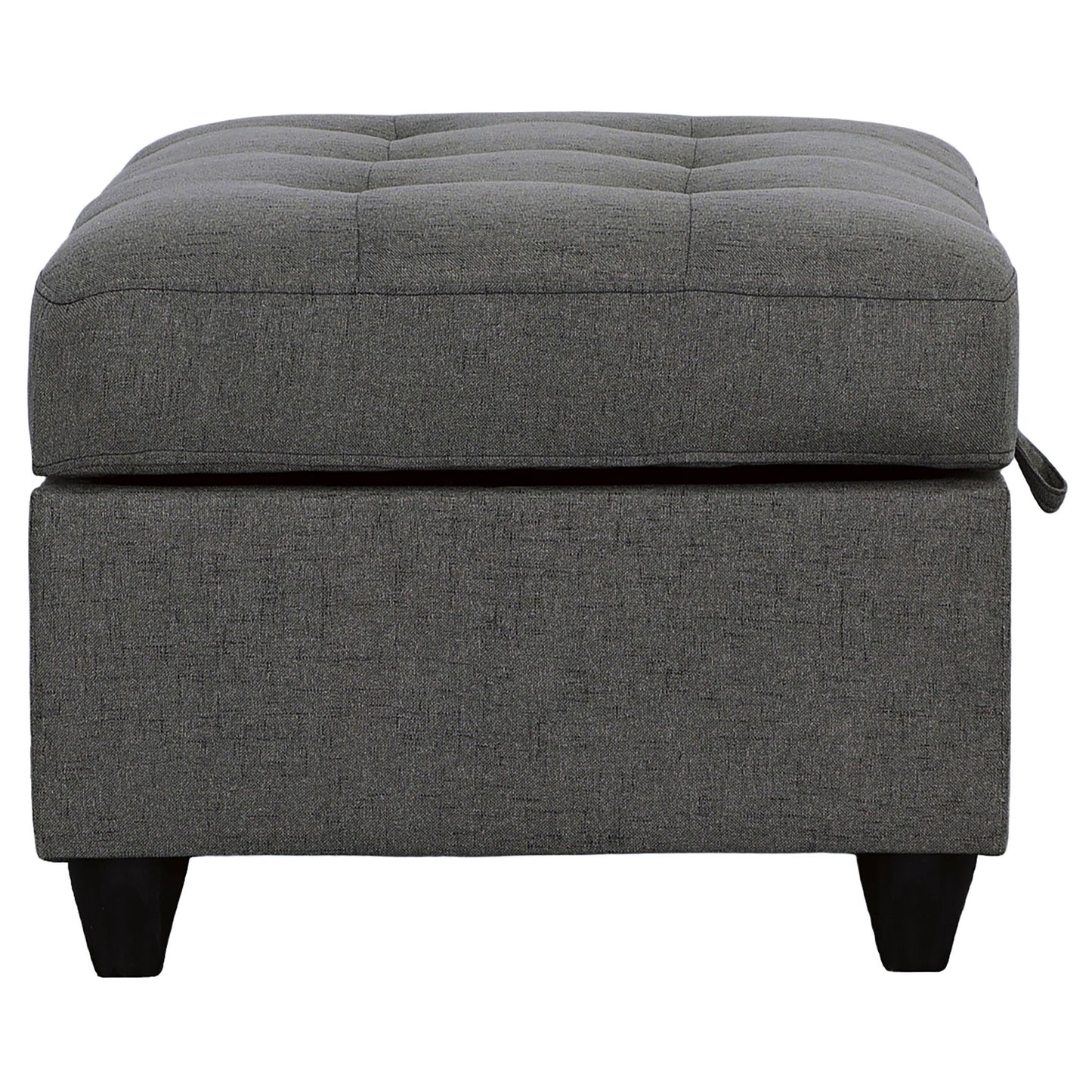 Storage Ottoman With Tufted Design - Gray