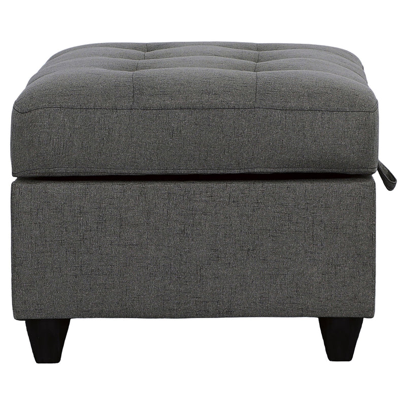 Storage Ottoman With Tufted Design - Gray