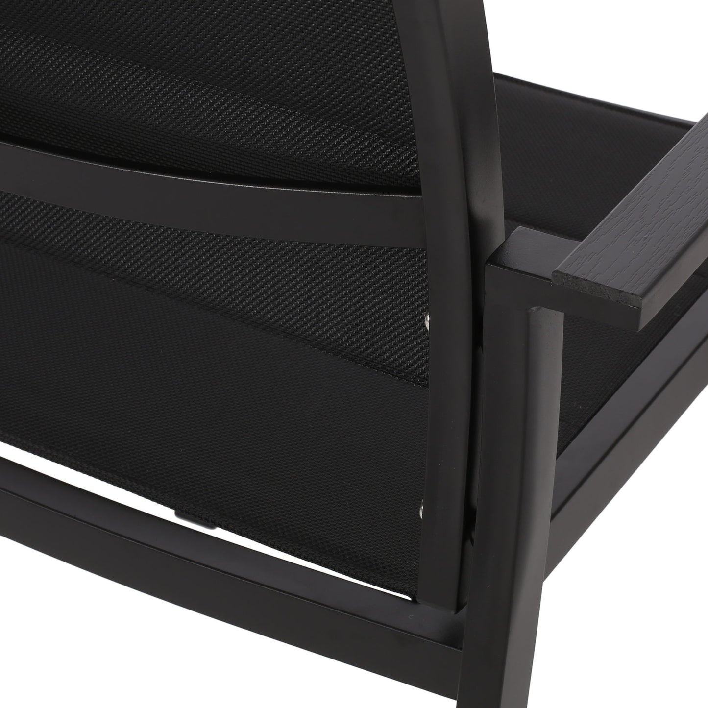 Baird - Outdoor Mesh And Aluminum Dining Chairs - Black