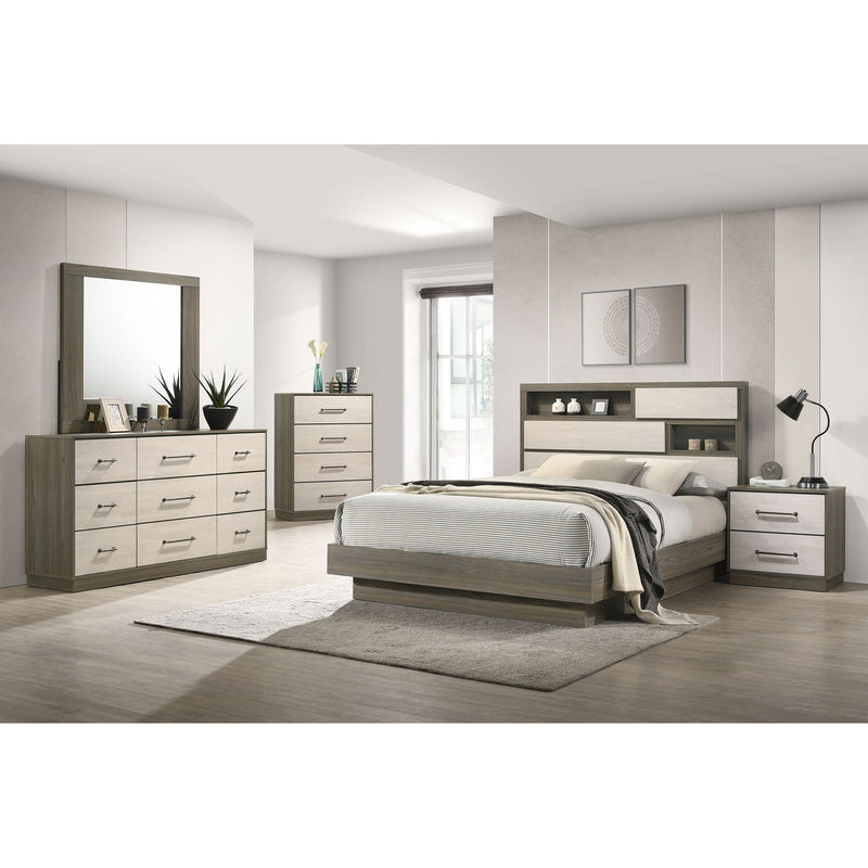 Edmondson - 9 Drawer Dresser With Mirror - Natural / Gray