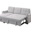 Ashlyn II - 84"W Woven Fabric Reversible Sleeper Sectional Sofa with Storage Chaise