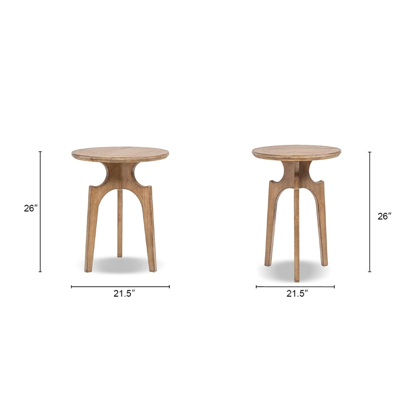 Carmel - Round Side Table - Antique Brown