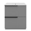 Fluted Bathroom Vanity With Ceramic Sink, Freestanding Cabinet