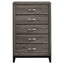 Gregory - 5 Drawer Chest - Smoke Gray