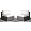 Seating Set With Cushions Handcrafted Wicker Design