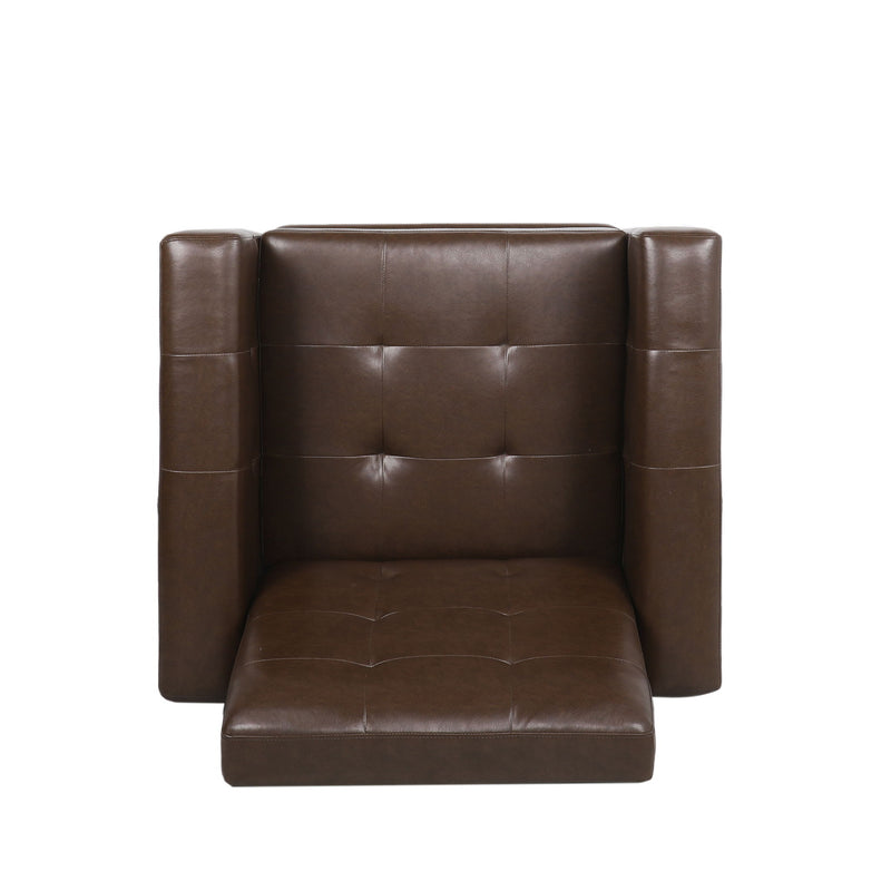 Langseth - Contemporary Tufted Pushback Recliner - Dark Brown