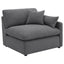 6 Piece Upholstered Modular Sectional Sofa With Reversible Cushions And Ottoman - Charcoal