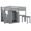 Loft Bed With Stairs, Bookshelf, Drawers, Desk & Wardrobe, Space Saving Multifunctional Furniture