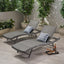 Wicker Chaise With Adjustable Reclining Seats (Set of 2) - Gray