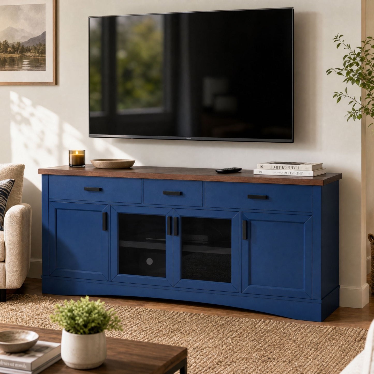 Modern TV Console & Adjustable Shelves
