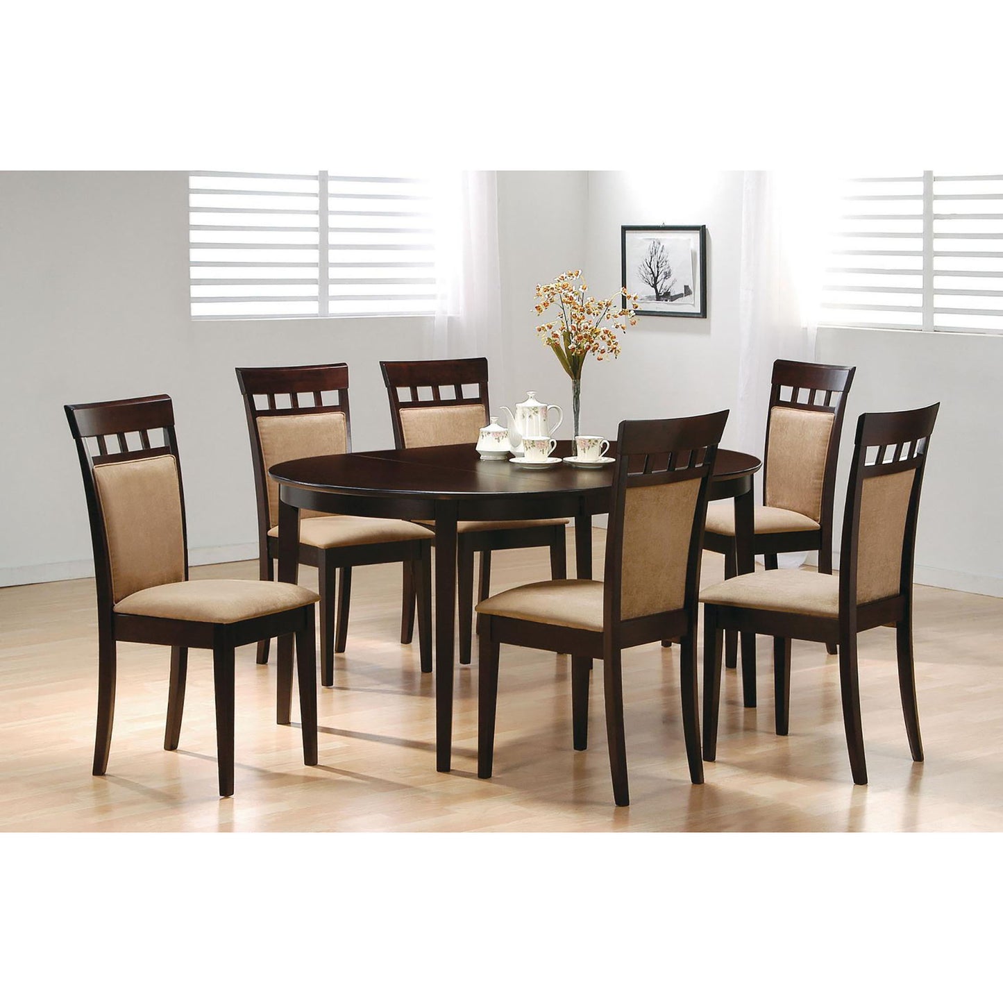 Elmira - Oval Dining Table With Leaf Extension - Brown