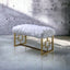 Bagley II - Bench Faux Fur - White / Gold