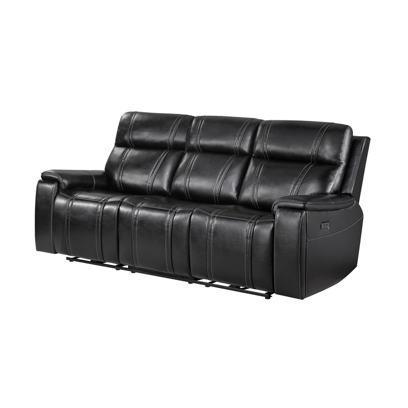 Gary - Power Reclining Sofa With Pillow Top Arms, Hidden Cup Holders - Black