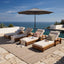 Chaise Lounge Set With 4 Fold Cushion And Built In Headrest, 3 Position Adjustable, For Patio Pool - Cream / Teak