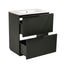 Fluted Bathroom Vanity With Ceramic Sink, Soft Close Slides