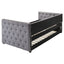 Cross - Upholstered Twin Daybed With Trundle - Gray