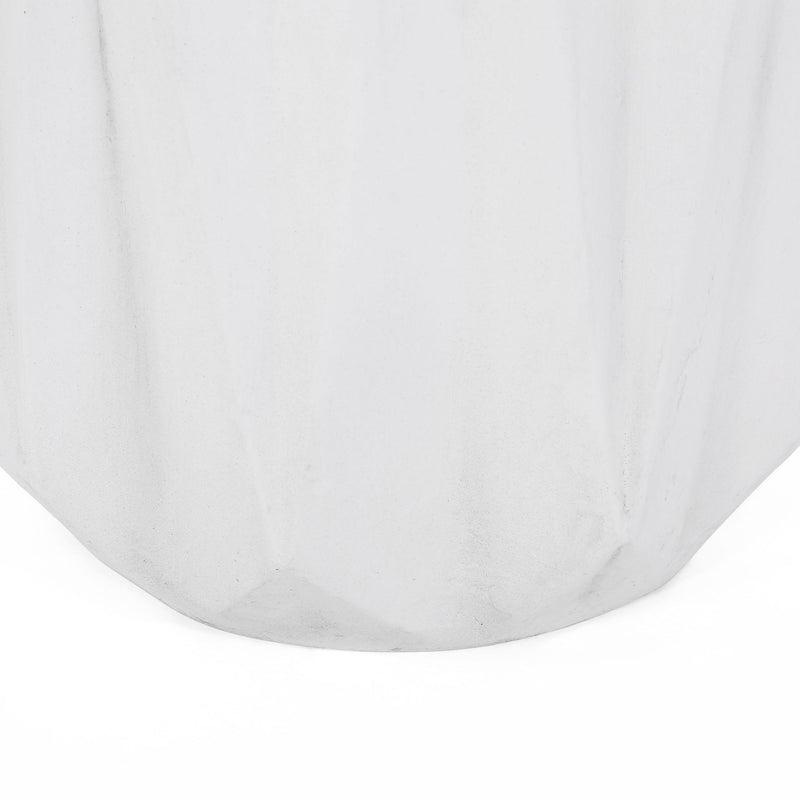 Outdoor Lightweight Concrete Side Table - Antique White