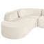 Extra Large Sectional Sofa Soft Fabric Upholstery, Elegant Curved Design With 3 Round Cushions, High - Resilience Foam For Ultimate Comfort - Beige