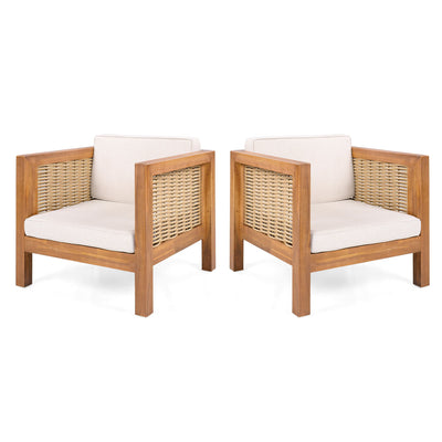 Outdoor Club Chair With Wicker Armrest