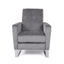 Bolt - Upholstered Recliner Chair With Stainless Steel Base - Gray / Chrome