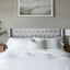 Transitional Upholstery Headboard With Tufted Buttons And Nailhead Trim