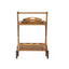Riviera Bar Cart Stained Mobile With Wheels For Entertaining - Natural Stained