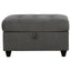 Storage Ottoman With Tufted Design - Gray