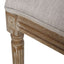 French Country Dining Chair With Rectangular Cane Backrest And Smooth Upholstered Seating