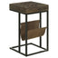 Checkmate - 1 Drawer Side Table With Carved Chess Board - Brown