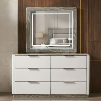 Jazz - LED Mirror With Touch Sensor Switch (Dresser Not Included) - White